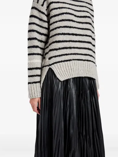 Proenza Schouler White Label Leonie Sweater In Stripe Wool In Gray