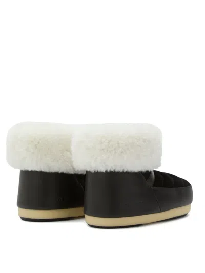 Moon Boot Evx Quilted Shearling Boots In Black