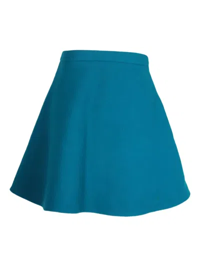 Pre-owned Miu Miu A-line Mini Skirt In Blue