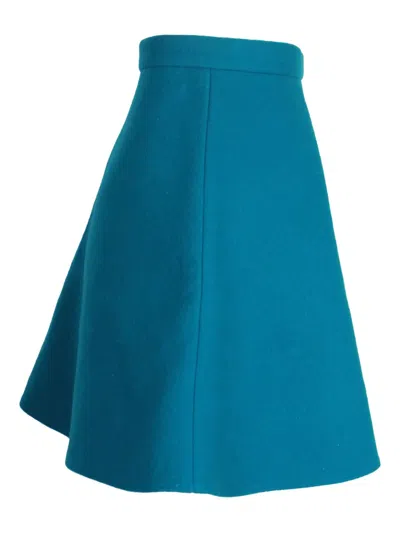 Pre-owned Miu Miu A-line Mini Skirt In Blue