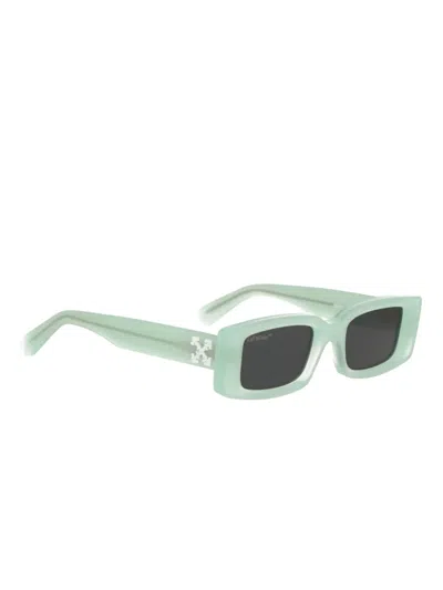 Off-white Rectangle-frame Tinted Sunglasses In Green