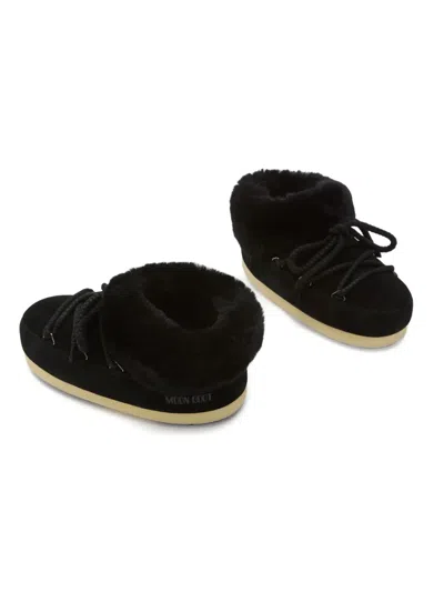 Moon Boot Women Black Logo Mules, 6.5/7.5 Luxury Mules For Women Darveys In Black