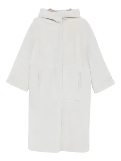 Simonetta Ravizza Hooded Side-pocket Coat In Gray