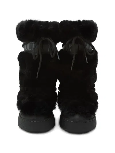 Moon Boot Boot "ltrack High Faux-fur" In Black