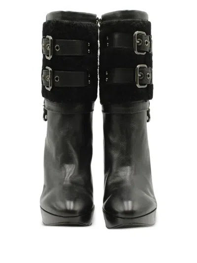Pre-owned Burberry Leather Heeled Boots In Black