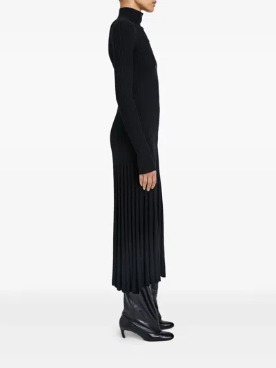 Proenza Schouler Jada Turtleneck Drop-waist Button-front Maxi Dress In Multi
