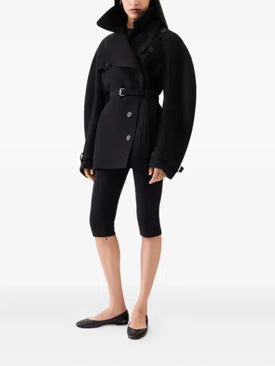 Jacquemus Womens Black Ovalo Court Belted Stetch-woven Trench Coat