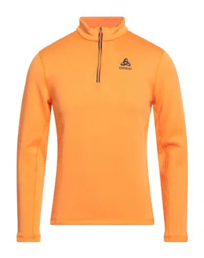 Odlo Man Sweatshirt Orange Size Xl Recycled Polyester, Elastane In Orange