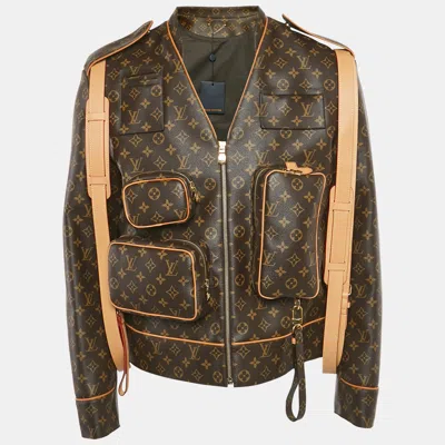 Pre-owned Louis Vuitton Brown Monogram Coated Canva Admiral Jacket L