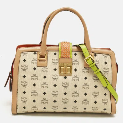 Pre-owned Mcm Multicolor Visetos Coated Canvas And Leather Veronica Satchel