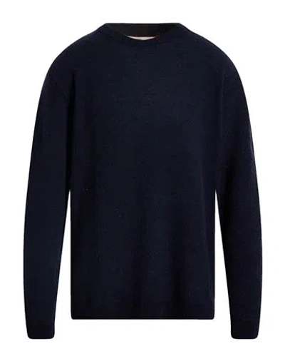 Wool & Co Man Sweater Midnight Blue Size Xxl Wool, Polyamide In Blue