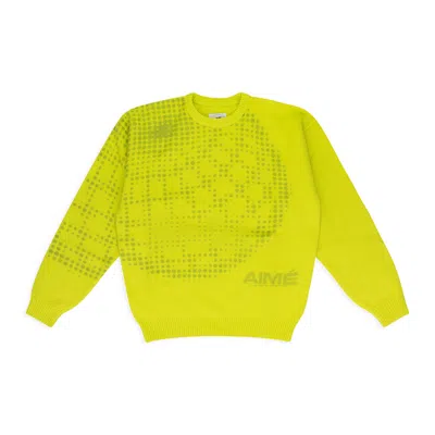 Aimé Leon Dore Green New Balance Geo Print Crewneck In Yellow