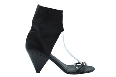 Isabel Marant Open Toe Triangular Heels In Black Leather In Black