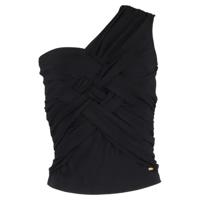 Missoni Knot-detail One-shoulder Top In Black Viscose In Black