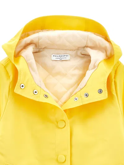 Philosophy Di Lorenzo Serafini Philosophy Kids  Coat With Hood And Buttons In Yellow