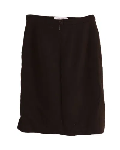 Max Mara Maxmara Zip Midi Pencil Skirt In Black Polyester In Black