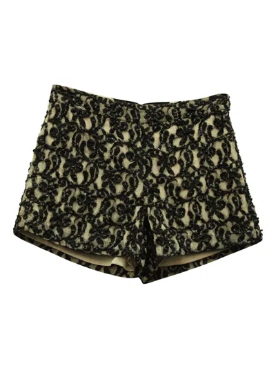 Pre-owned Alice And Olivia Guipure-lace Shorts In Neutral