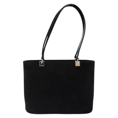 Pre-owned Ferragamo Gancini Suede Tote Bag () In Black