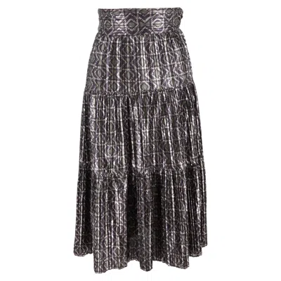 Ba&sh Ba & Sh Prisca Midi Skirt In Multicolor Polyester In Gray