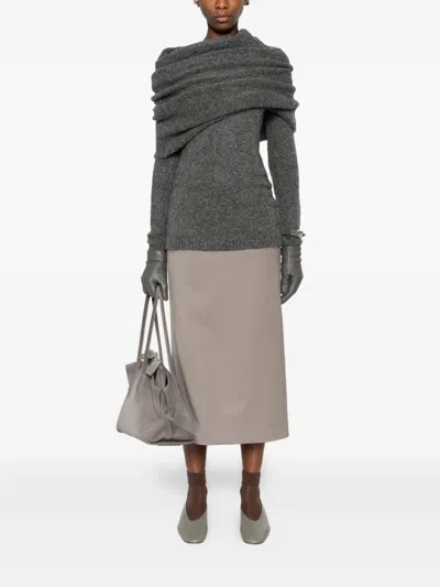 Entire Studios Bound Off-shoulder Sweater In Gray
