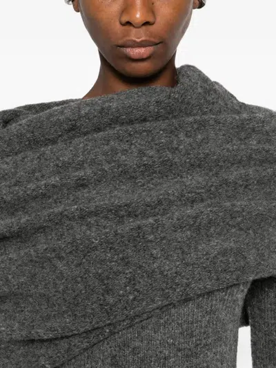 Entire Studios Bound Off-shoulder Sweater In Gray