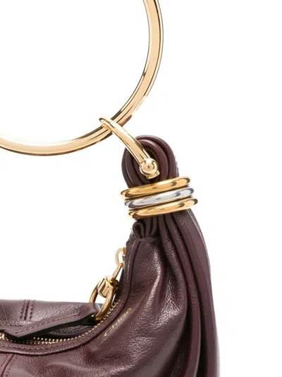 Chloé Brarcelet Mini Top-handle Bag In Grained Leather In Red