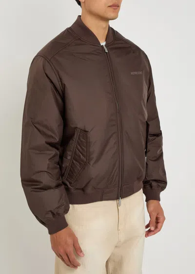 Represent Smart Quilted Shell Bomber Jacket In Brown