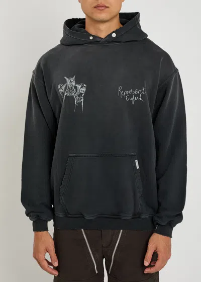 Represent Felpa Thoroughbred Dogs Oversize In Cotone Nero Uomo In Multi