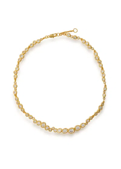 Alexis Bittar Asterales Crystal-embellished 14kt Gold-plated Necklace In Black