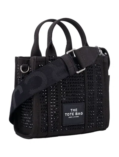 Marc Jacobs The Small Crystal Canvas Tote Bag In Black