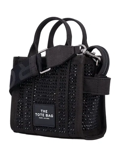 Marc Jacobs The Small Crystal Canvas Tote Bag In Black
