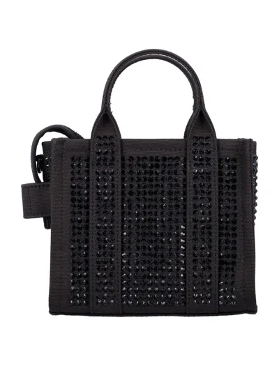 Marc Jacobs The Small Crystal Canvas Tote Bag In Black