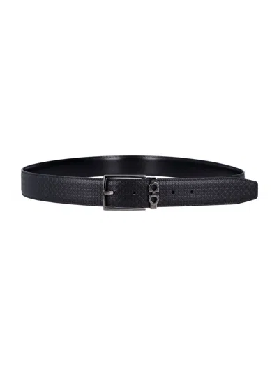 Ferragamo Men's Reversible And Adjustable Gancini Belt In Blue