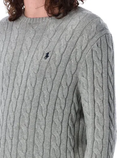 Polo Ralph Lauren Wool An Cashmere Cable Knit Sweater In Gray