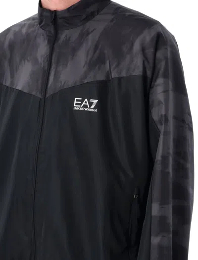 Ea7 Emporio Armani Dynamic Athlete Printed Tracksuit In Black