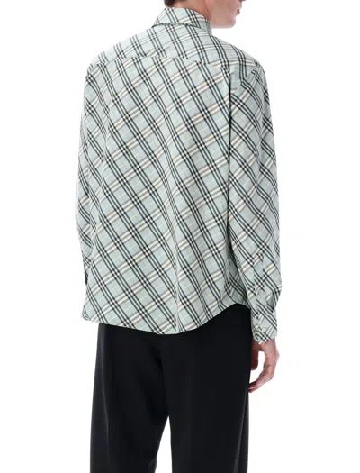 Burberry Poplin Shirt With Embroidered Collar And Pocket In Multi