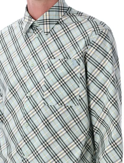 Burberry Poplin Shirt With Embroidered Collar And Pocket In Multi