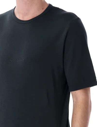 Saint Laurent Logo T-shirt In Black