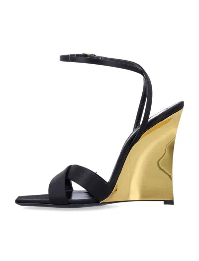 Saint Laurent Women's Lucienne Sandal Wedges In Black