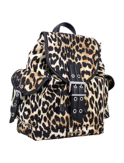 Ganni Small Bucky Nylon Backpack In Multi