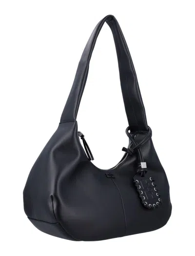 Ganni Medium Hobo Bag In Black