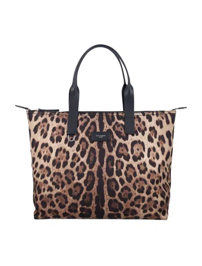 Dolce & Gabbana Nylon Shopper In Multi