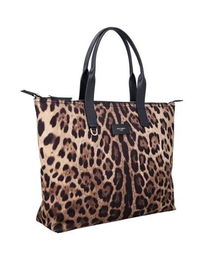 Dolce & Gabbana Nylon Shopper In Multi