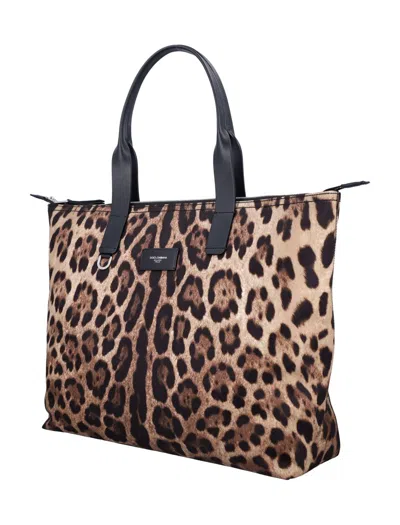 Dolce & Gabbana Nylon Shopper In Multi