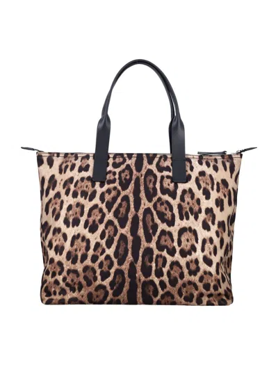 Dolce & Gabbana Nylon Shopper In Multi