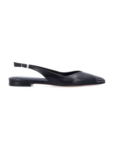 Isabel Marant Branee Leather Slingback Ballet Flat In Black