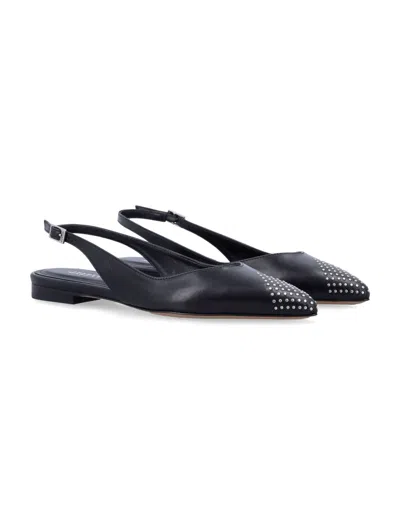 Isabel Marant Branee Leather Slingback Ballet Flat In Black