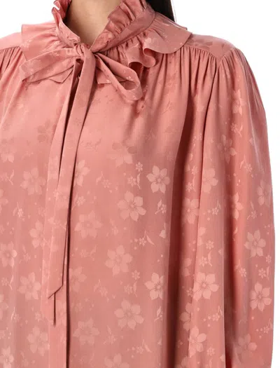 Chloé Silk Jaquard Blouse In Pink