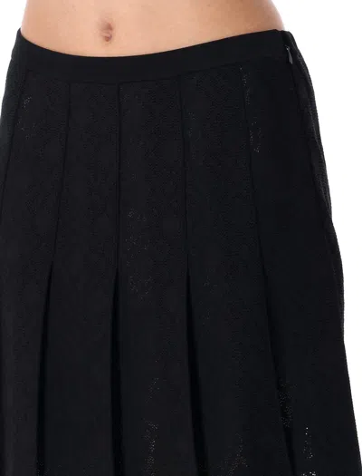 Givenchy Pleated Skirt In Monogram 72 Jacquard In Black