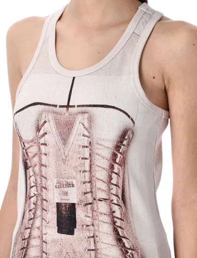Jean Paul Gaultier Trompe L'oil Corset Tank Top In White